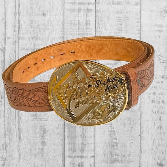 Country Cares Western Oval Belt Buckle Gold/Silver SZ 40 Belt St Judes Hospital - Picture 8 of 8